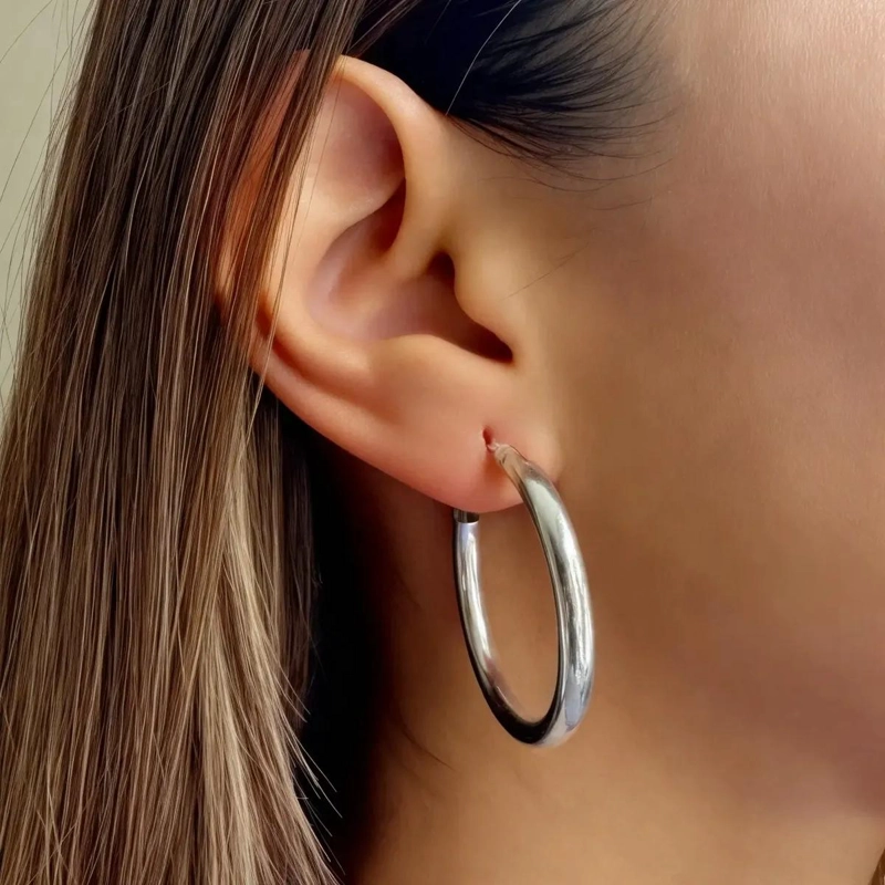 AROS ARGOLLA DE PLATA FINA 925 CON DISEÑO CLASICO Y ELEGANTE - 3