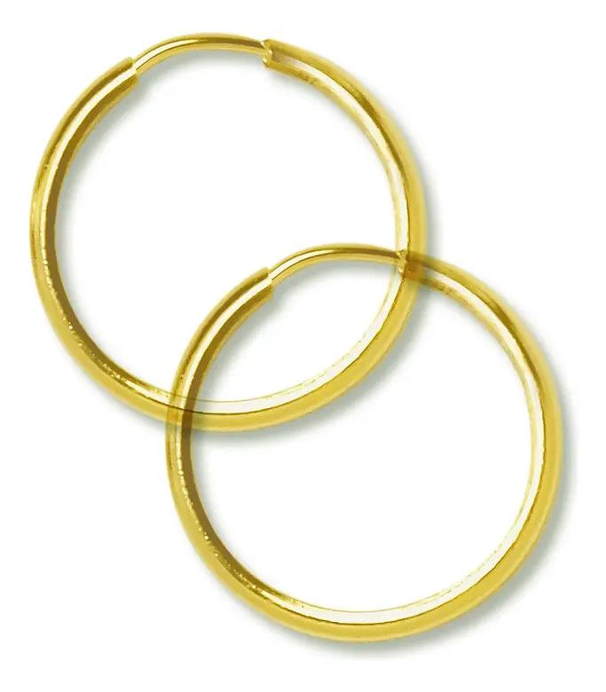 AROS ARGOLLAS DE 18 MM CON BAÑO DE ORO DE 18 QUILATES - 1