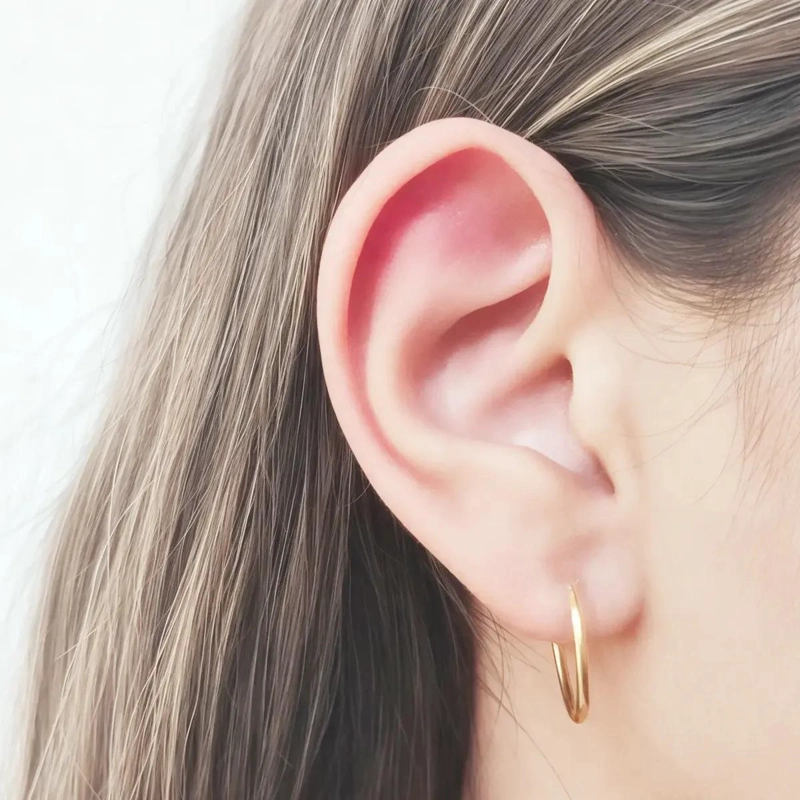 AROS ARGOLLAS DE 18 MM CON BAÑO DE ORO DE 18 QUILATES - 2