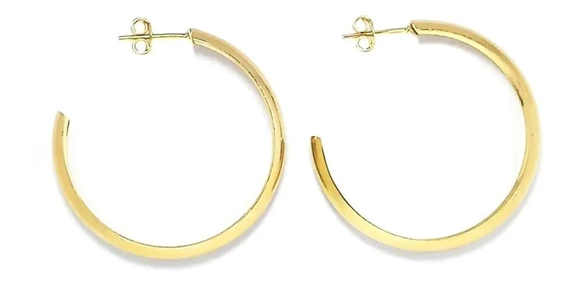 AROS ARGOLLA DE 36 MM CON BAÑO DE ORO 18 QUILATES - 1