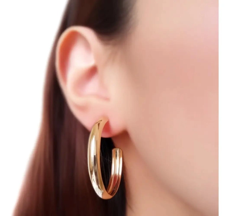AROS ARGOLLA DE 36 MM CON BAÑO DE ORO 18 QUILATES - 3