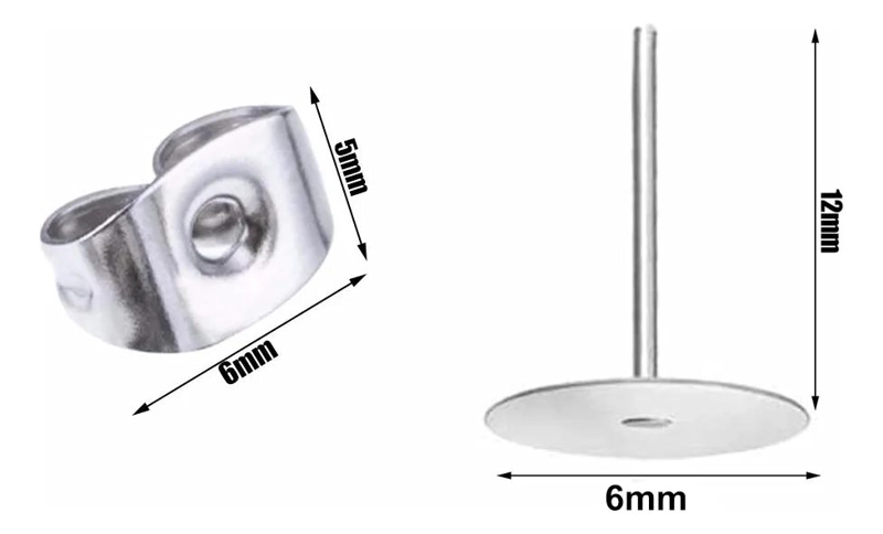SET DE 100 BASES PARA AROS CON TORNILLOS DE ACERO INOXIDABLE PARA BISUTERIA - 4