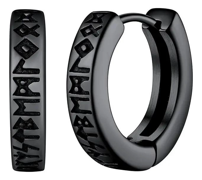 SET DE 8 ARETES DE ACERO INOXIDABLE CON DISEÑO VIKINGO - 1