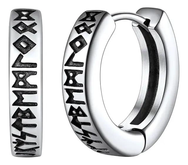 SET DE 8 ARETES DE ACERO INOXIDABLE CON DISEÑO VIKINGO - 2