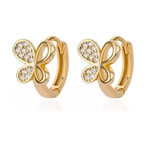 PENDIENTES PEQUEÑOS DE ACERO INOXIDABLE CON DISEÑO DE MARIPOSA - 1