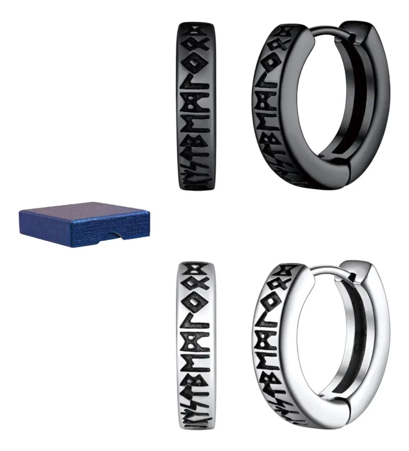 PENDIENTES DE ARO PARA HOMBRE SET DE 2 PIEZAS ELEGANTES Y MODERNOS - 1
