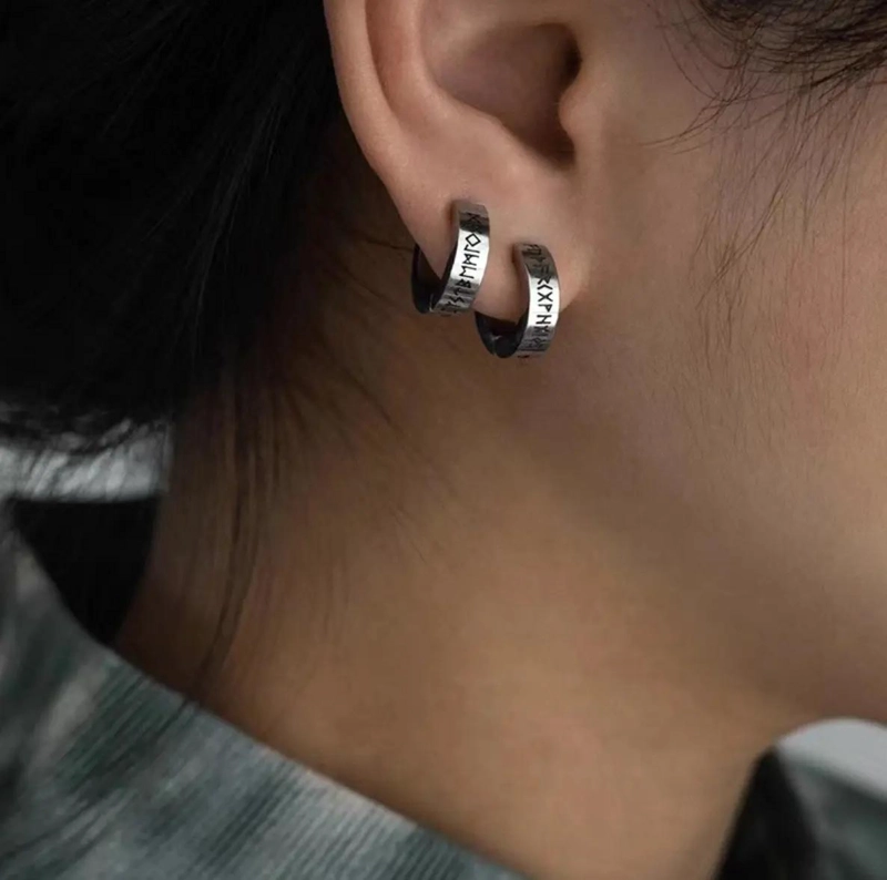 PENDIENTES DE ARO PARA HOMBRE SET DE 2 PIEZAS ELEGANTES Y MODERNOS - 4