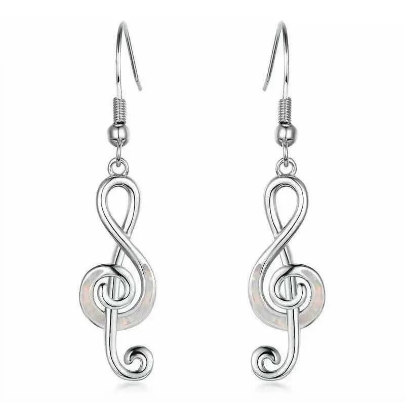 AROS PARA MUJER CON DISEÑO DE LLAVE DE SOL EN METAL - 1