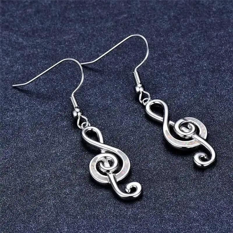 AROS PARA MUJER CON DISEÑO DE LLAVE DE SOL EN METAL - 3
