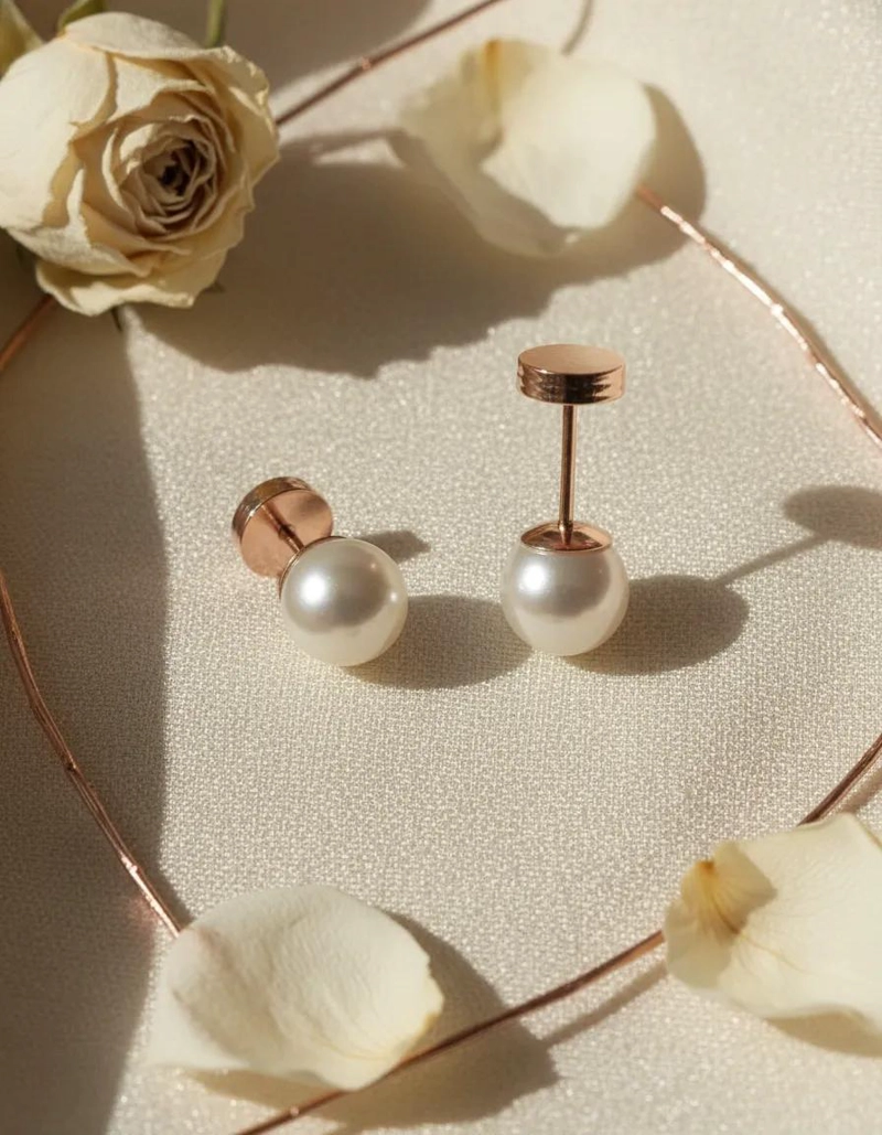 AROS DE ORO CON PERLA DE 6 MILIMETROS ELEGANTES Y DELICADOS - 1