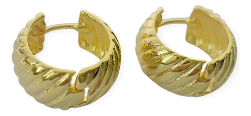 AROS ARGOLLA DE 18 MM CON ACABADO ENCHAPADO EN ORO 18K - 3