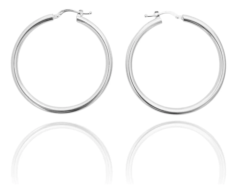 AROS ARGOLLAS REDONDAS DE 30 MM EN PLATA FINA 925 - 3