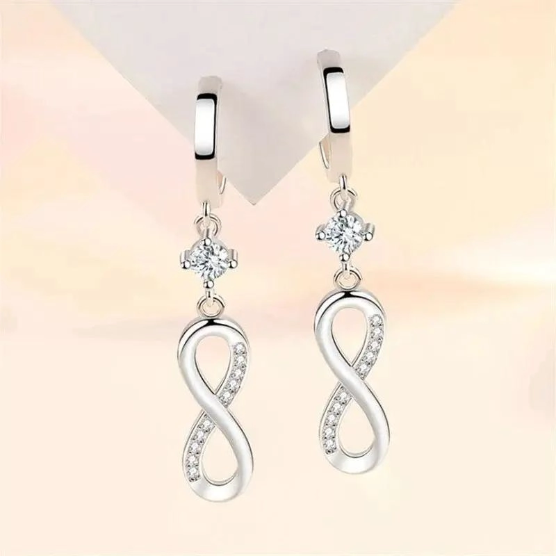 AROS DE PLATA 925 CON DISEÑO INFINITO PARA MUJER - 2