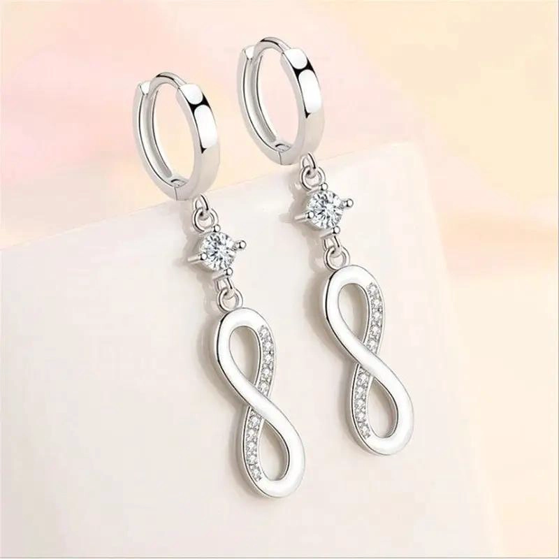 AROS DE PLATA 925 CON DISEÑO INFINITO PARA MUJER - 3