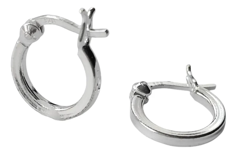 AROS ARGOLLAS TUBO CUADRADO 12 MM EN PLATA FINA 925 - 3