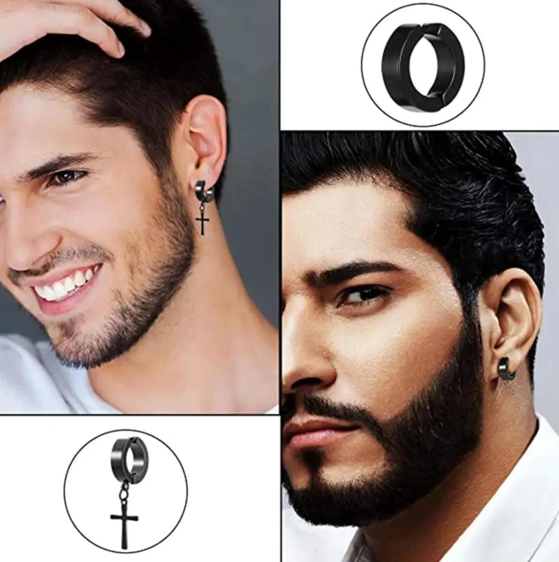 SET DE 10 PARES DE AROS PARA PIERCING FALSOS CON CIERRE A PRESION Y MAGNE TICOS - 5