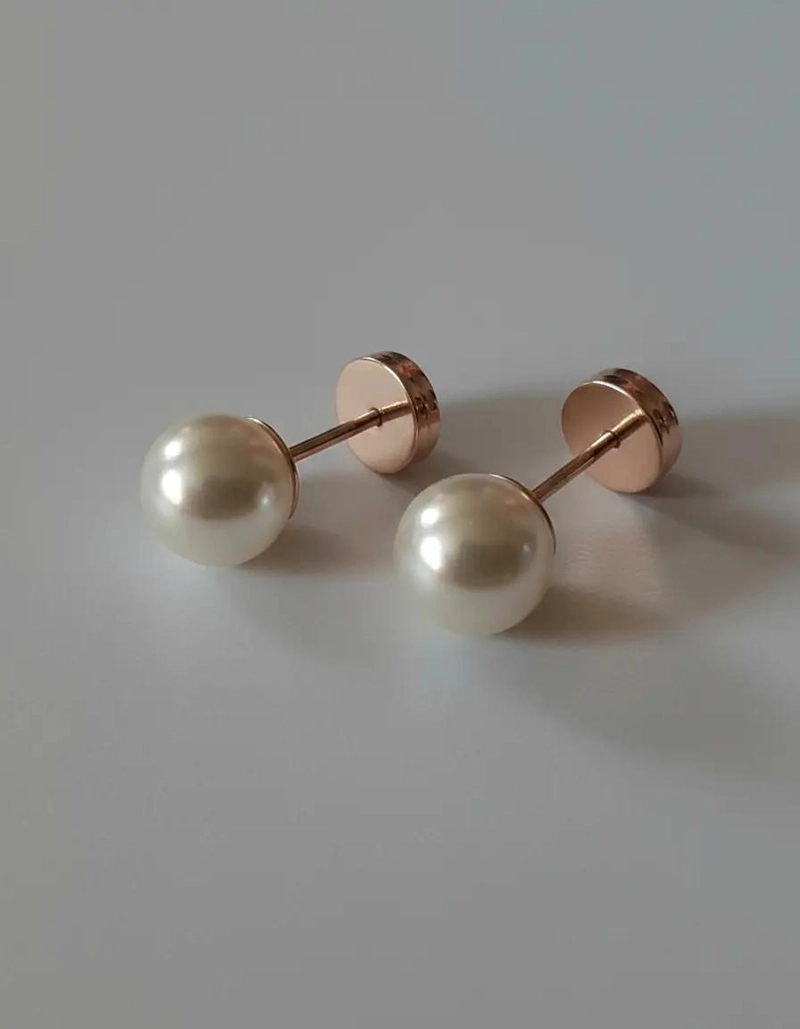 AROS DE ORO CON PERLA PARA BEBE  CON ABRIDORES SEGUROS - 4