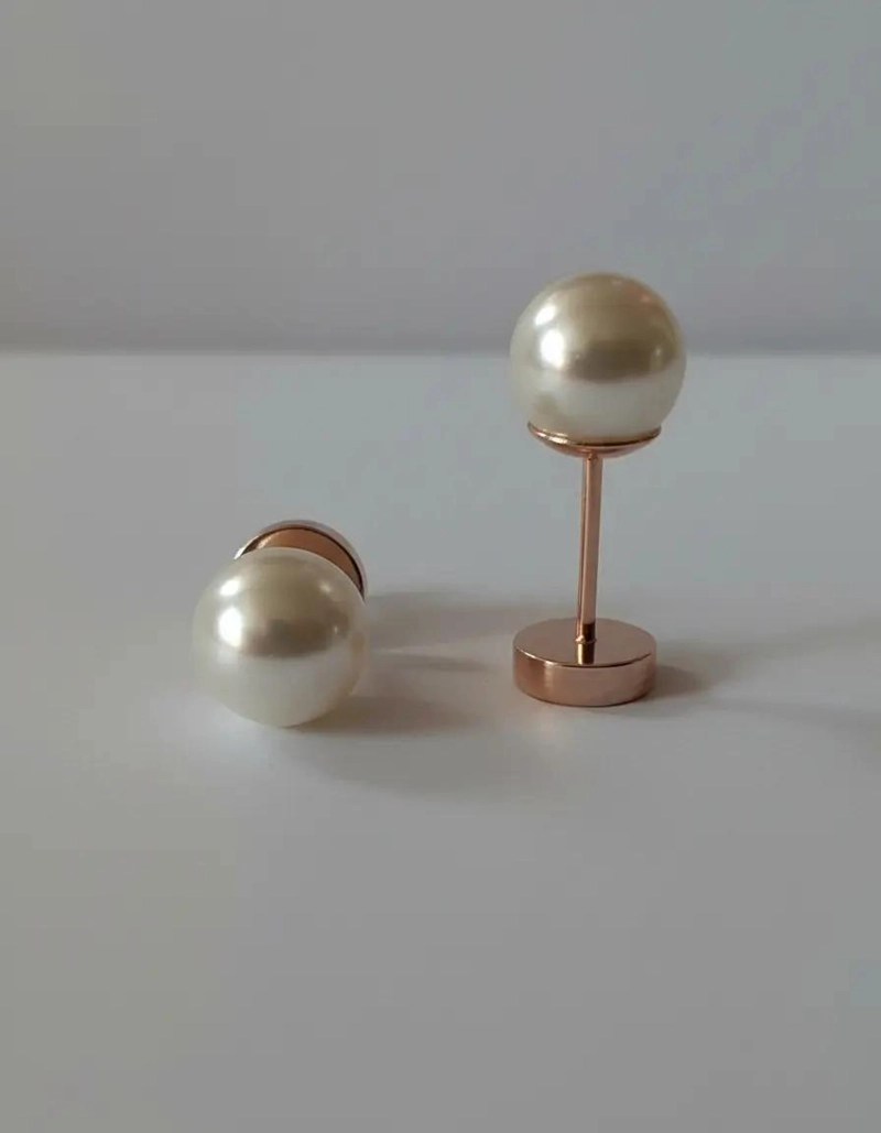 AROS DE ORO CON PERLA PARA BEBE  CON ABRIDORES SEGUROS - 5