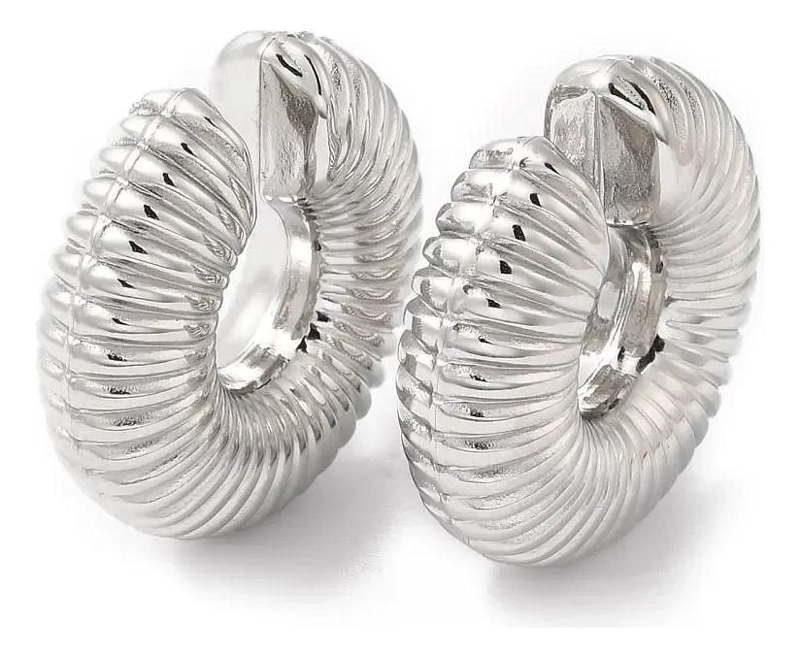 AROS SOLITARIOS TIPO EAR CUFF CON BAÑO DE ORO Y PLATINO PARA MUJER - 2