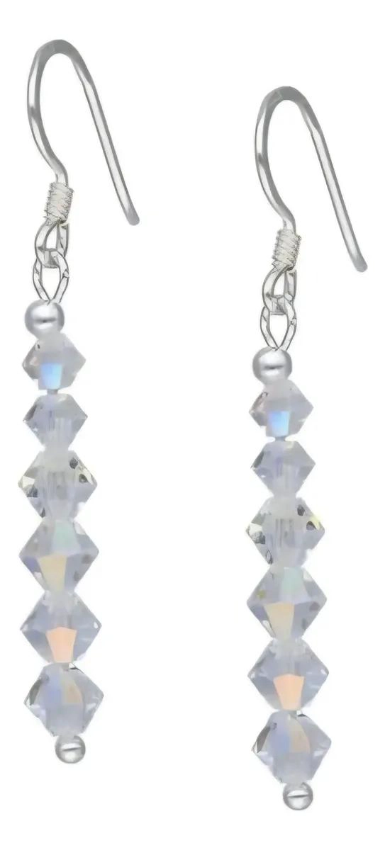 AROS COLGANTES DE PLATA 925 CON CRISTALES SWAROVSKI PARA MUJER - 1
