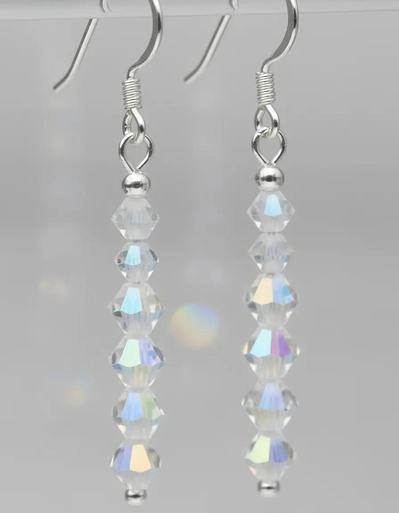 AROS COLGANTES DE PLATA 925 CON CRISTALES SWAROVSKI PARA MUJER - 4