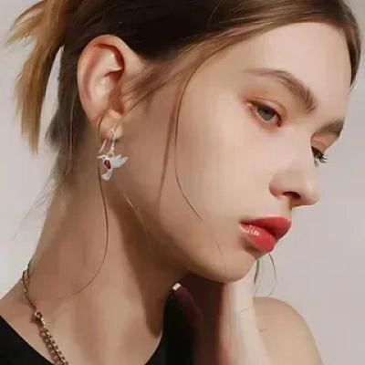 ARETE DE PLATA DE LEY 925 CON DISEÑO DETALLADO DE COLIBRI - 3