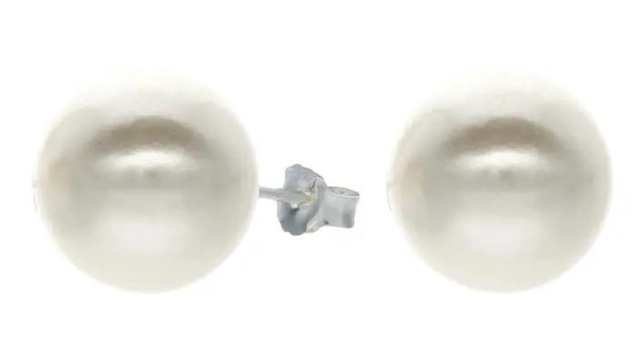 AROS PARA DAMA CON PERLA BLANCA DE 6 MM EN PLATA ITALIANA LEY 925 - 1
