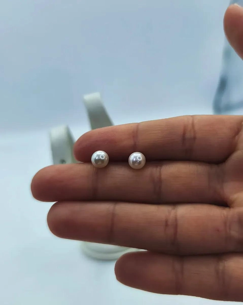 AROS PARA DAMA CON PERLA BLANCA DE 6 MM EN PLATA ITALIANA LEY 925 - 4