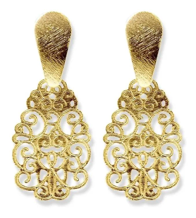 AROS SATINADOS CON ENCHAPADO EN ORO DE 18 QUILATES PARA MUJER - 1