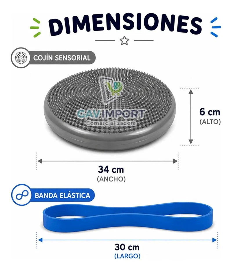 KIT DE COJIN SENSORIAL CON 5 BANDAS PARA REGULACION EN AUTISMO Y TDAH COLOR GRIS - 3