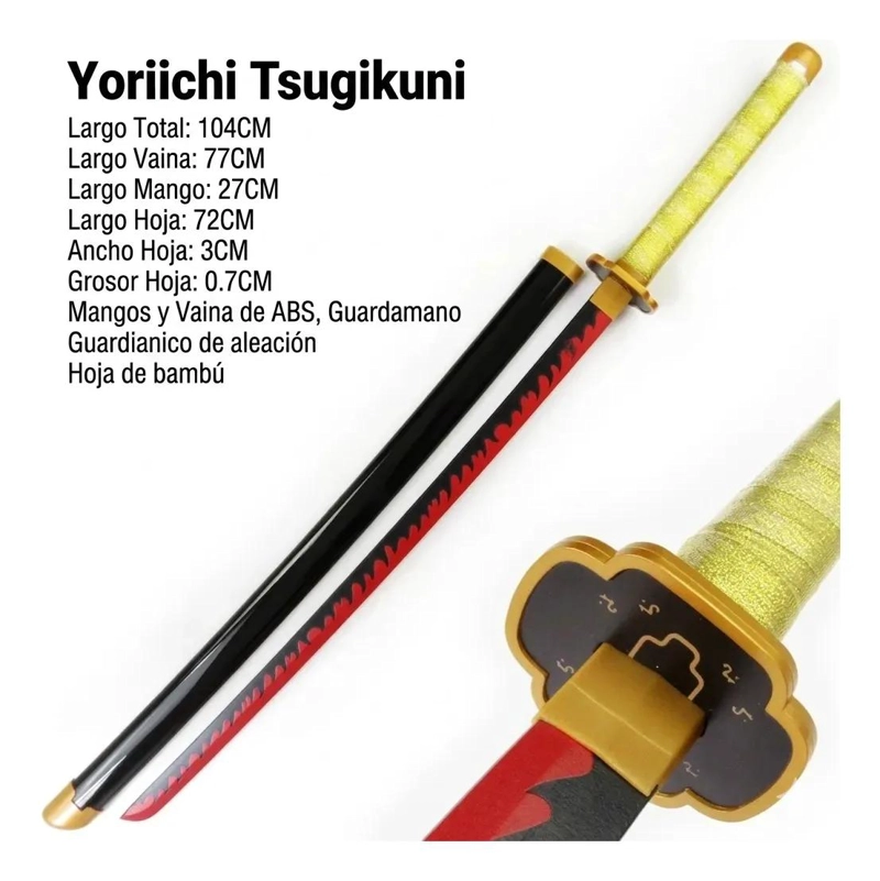 ESPADA KATANA DE BAMBU PARA COSPLAY DEMON SLAYER KIMETSU NO YAIBA - 1