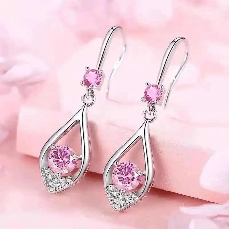 AROS PARA MUJER CON DISEÑO DE GOTA EN PLATA ESTERLINA DE ALTA CALIDAD - 4