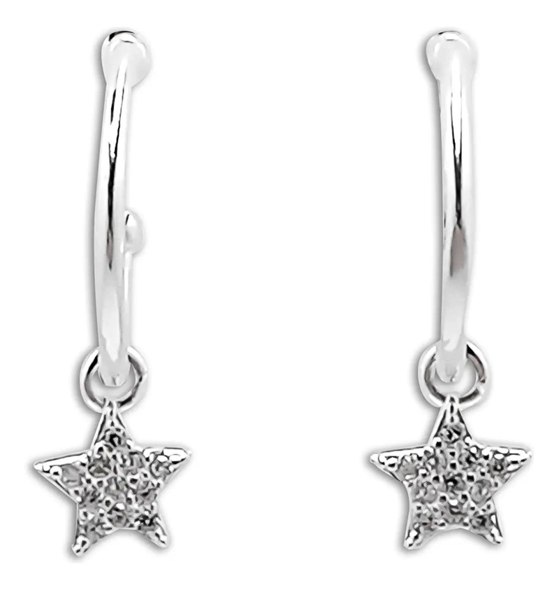 AROS ARGOLLA CON COLGANTE DE ESTRELLA Y CIRCON EN PLATA FINA 925 - 3