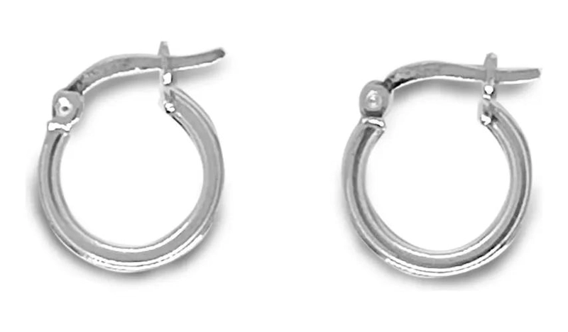 AROS ARGOLLA TUBO CUADRADO 14 MM EN PLATA FINA 925 - 1