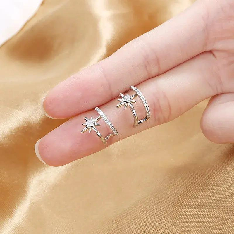 PENDIENTES DE PLATA 925 CON DISEÑO DE ESTRELLA Y PERLA PARA MUJER - 5
