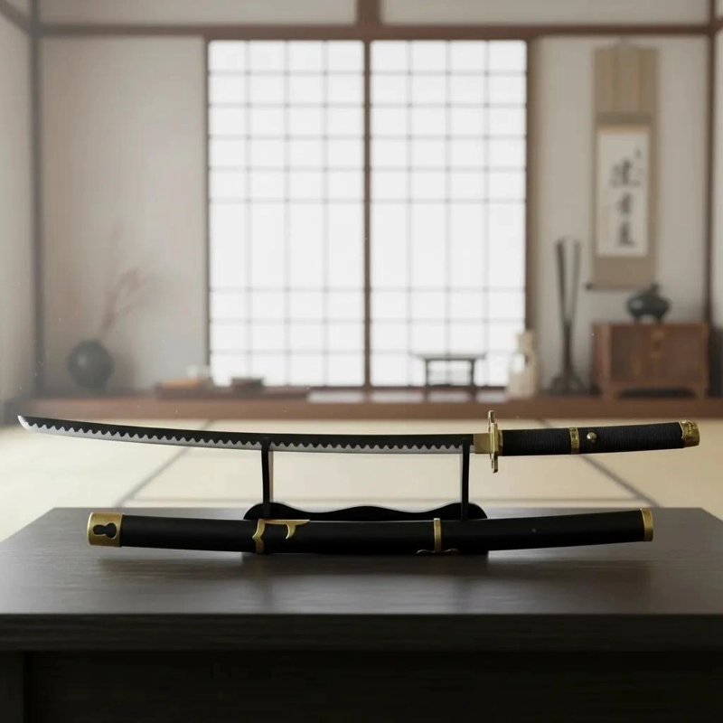 KATANA JAPONESA SAMURAI DE 100 CM CON BASE Y ACERO ENDURECIDO - 1