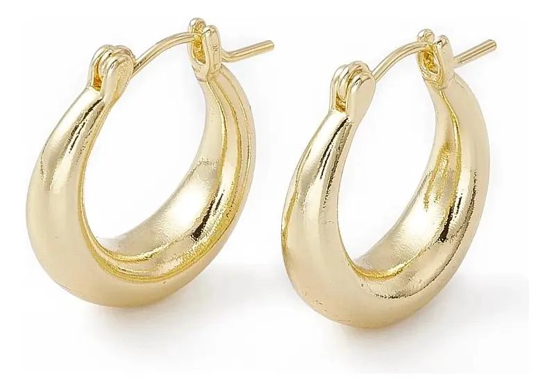 AROS ARGOLLAS GRUESAS MACIZAS CON BAÑO DE ORO Y PLATINO - 1