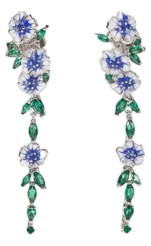 AROS LARGOS CON DISEÑO DE ANGEL EN TONO AZUL PARA MUJER - 1