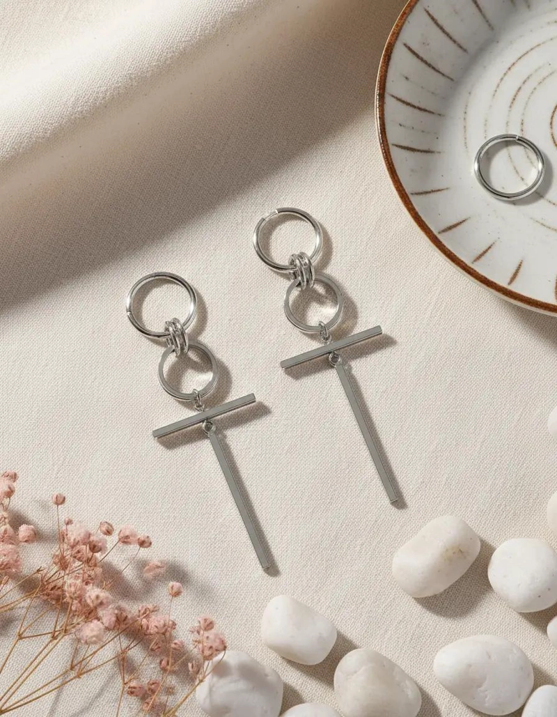 AROS CON DISEÑO DE CORAZON Y CIERRE SEGURO PARA USO DIARIO - 2