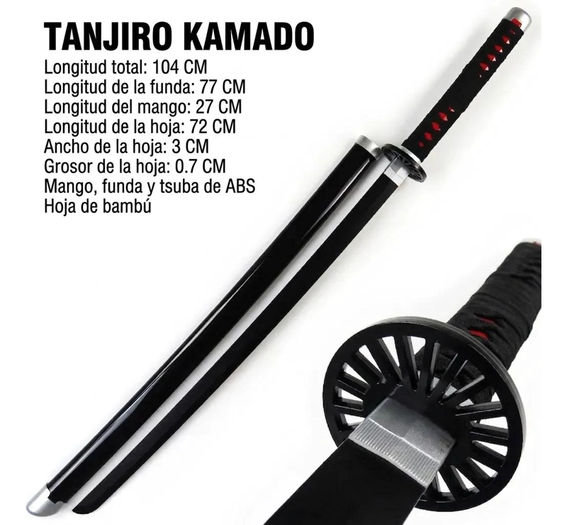 ESPADA KATANA DE BAMBU PARA COSPLAY DEMON SLAYER KIMETSU NO YAIBA - 1