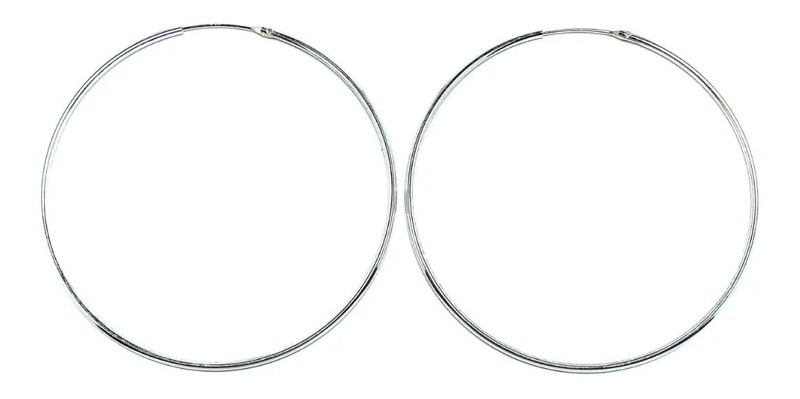 AROS ARGOLLA DE PLATA FINA 925 CON DIAMETRO DE 60 MM - 1