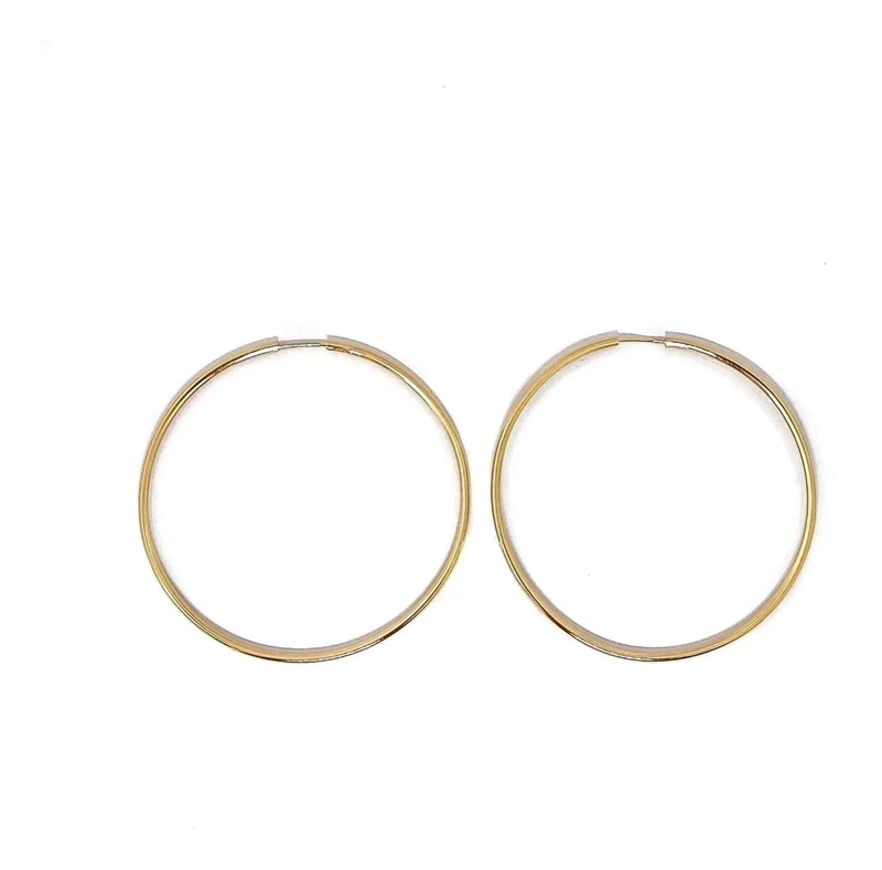 AROS ARGOLLAS DE 57 MM CON BAÑO DE ORO 18K ELEGANTE Y DURADERO - 1