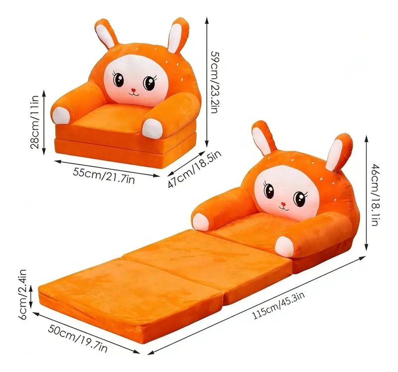 SOFA CAMA INFANTIL CON REPOSABRAZOS Y COJIN PARA SENTAR BEBE - 2