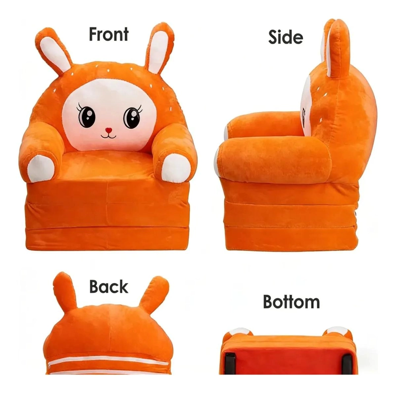 SOFA CAMA INFANTIL CON REPOSABRAZOS Y COJIN PARA SENTAR BEBE - 3