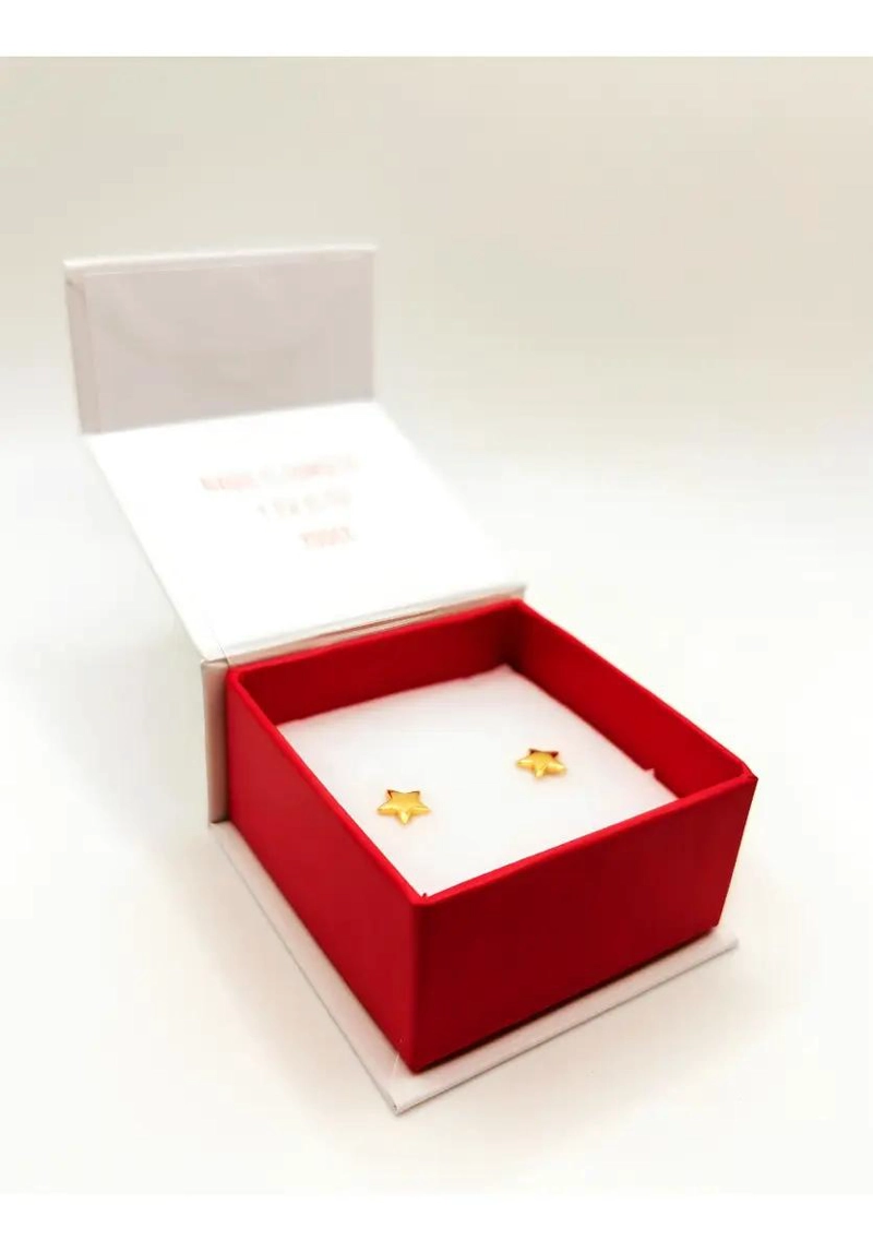 AROS DE ESTRELLA PARA NIÑAS EN PLATA 925 CON BAÑO DE ORO 18K Y CIERRE DE TORNILL - 5
