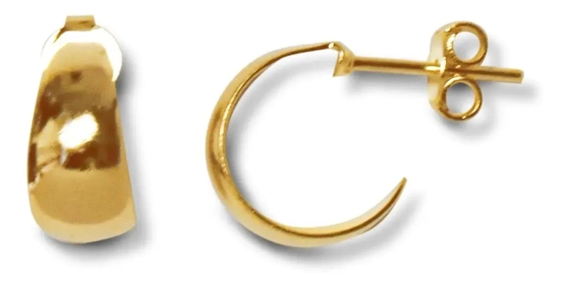 AROS ARGOLLA PEQUEÑAS CON BAÑO DE ORO 18K PARA USO DIARIO - 1