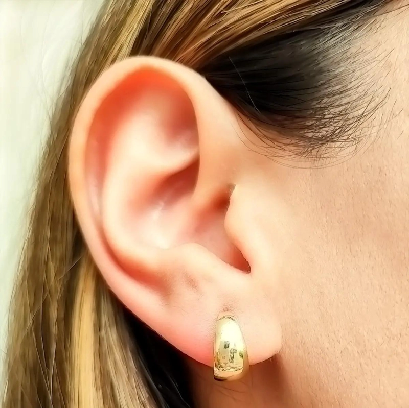 AROS ARGOLLA PEQUEÑAS CON BAÑO DE ORO 18K PARA USO DIARIO - 2