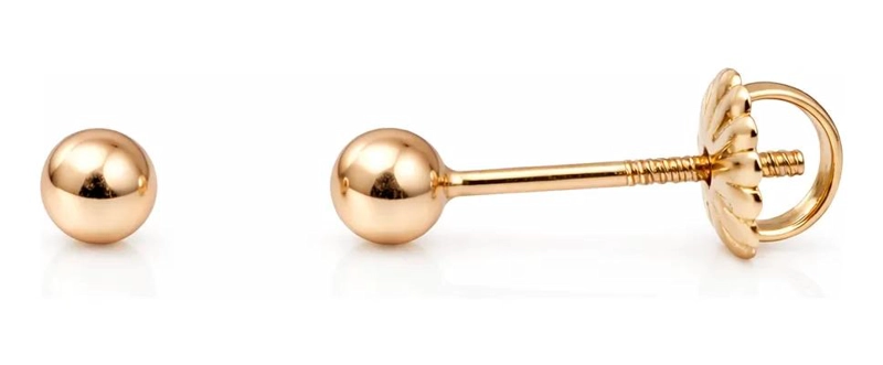 AROS ABRIDORES CON DISEÑO DE BOLITA EN ORO DE 18 KILATES - 2