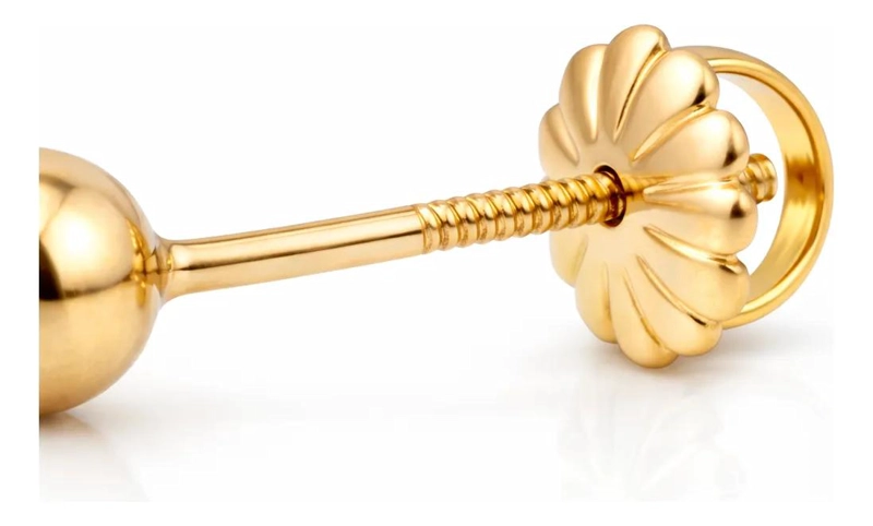 AROS ABRIDORES CON DISEÑO DE BOLITA EN ORO DE 18 KILATES - 3