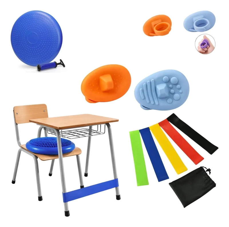 SET DE COJIN SENSORIAL CON BANDAS ELASTICAS Y ANILLOS PARA TERAPIA - 1